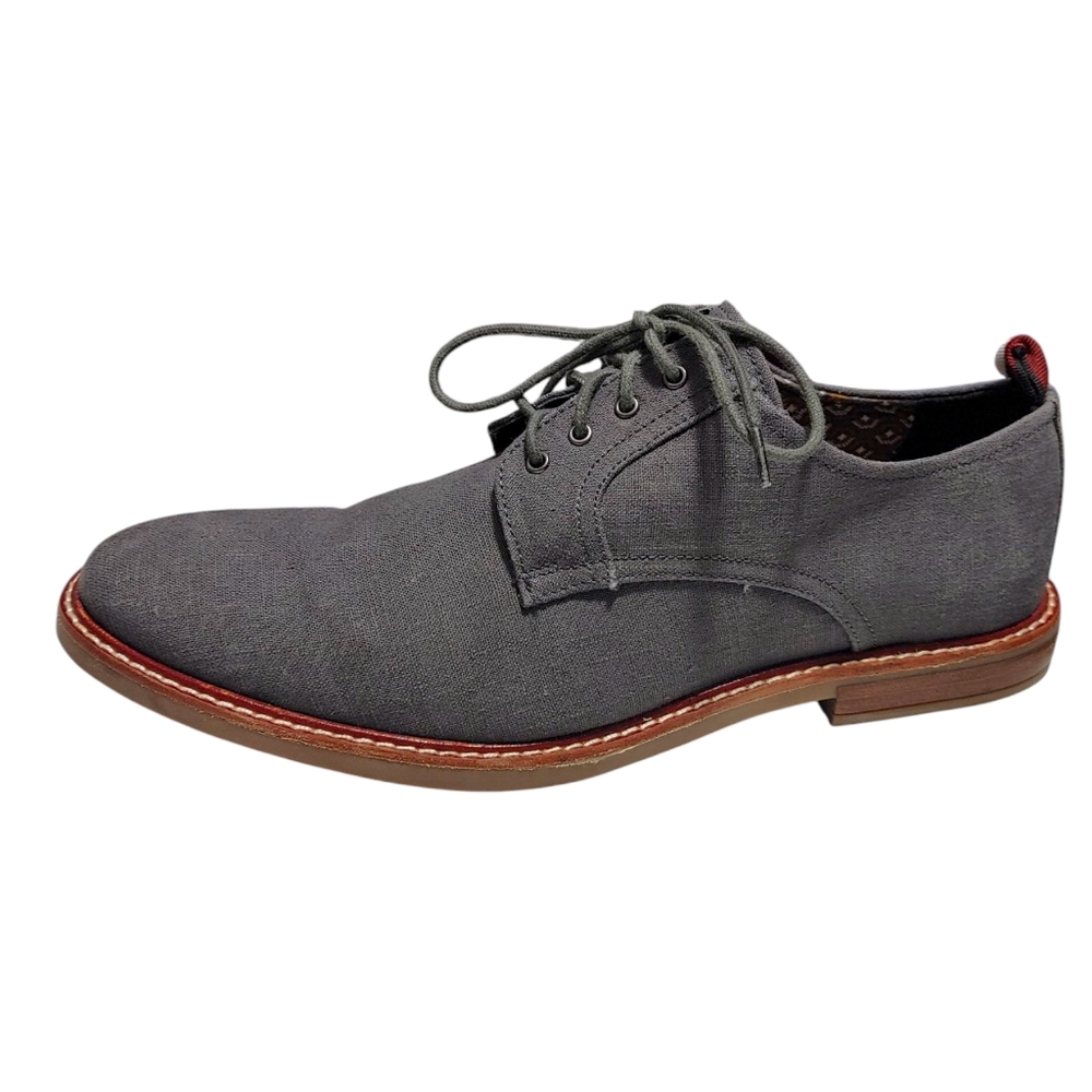 Ben Sherman Gray Canvas Lace Up Oxford Dress Shoes Men's Size 10.5